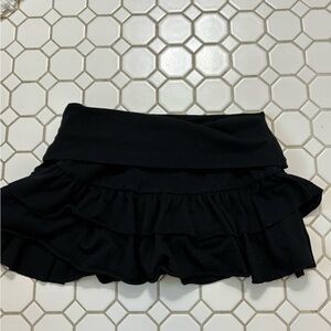 Black Ruffled Mini Skort